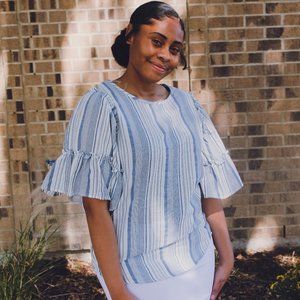 Blue Striped Top